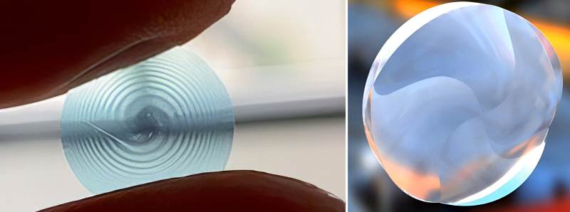 Lente a forma di spirale che consente la multifocalità