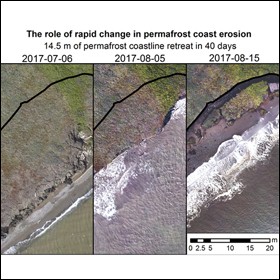 I cambiamenti del clima erodono le coste dell'Artico canadese